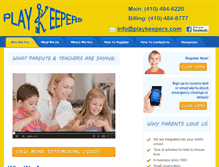 Tablet Screenshot of playkeepers.com